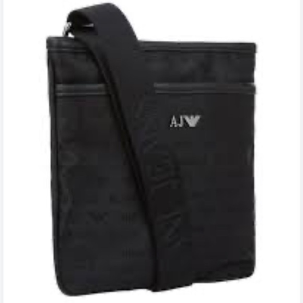 Armani Jeans
Men's Black Logo Print Stash Messenger Bag